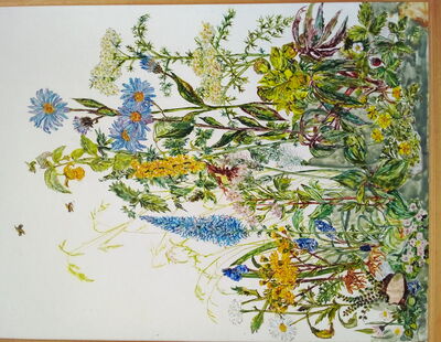 Bouquet de fleurs sauvages a la cire